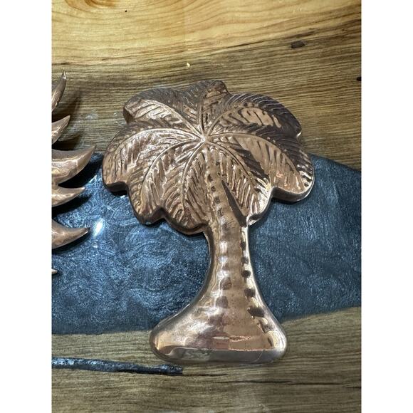 Vintage Copper Molds Palm Tree and Sun For Decor Only India 10" and 8" - Picture 4 of 8